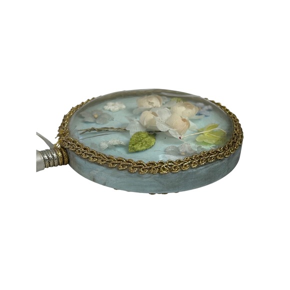 Vintage‎ Floral Bouquet Lollipop Princess Mirror Handled Boudoir Vanity Decor - Picture 6 of 9